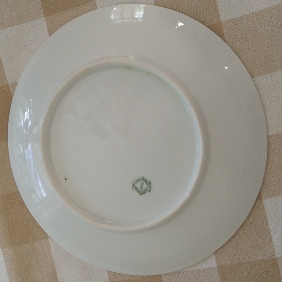 Hand painted porcelain gold rose  plate Royal Austria signed Janns 9" wide - Picture 6 of 7